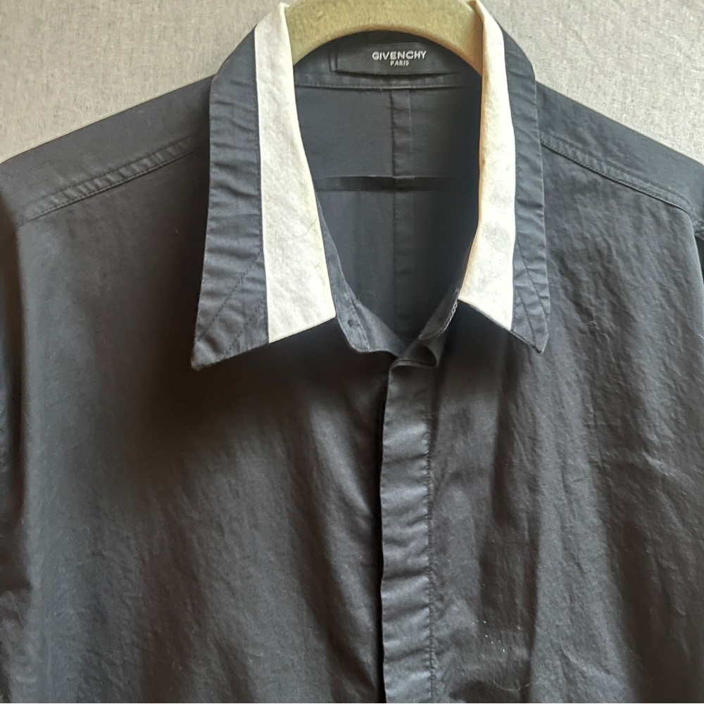 Givenchy Paris Black Cotton Dress Shirt Mens 17.5 / 44 - Picture 3 of 7